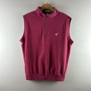Peter Millar Cotton Front Zip Men’s Vest Size S Pink